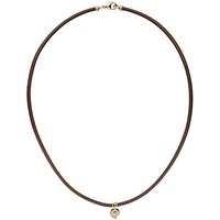 SIGO Collier Halskette Leder taupe mit 585 Gold Rotgold 17 Diamanten Brillanten 45 cm von SIGO