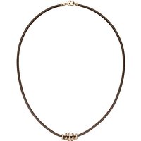 SIGO Collier Halskette Leder taupe mit 585 Gold Rotgold 47 Diamanten Brillanten 45 cm von SIGO