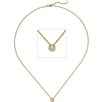 SIGO Collier Kette mit Anhänger 585 Gold Gelbgold 1 Diamant Brillant 0,15 ct. 45 cm von SIGO