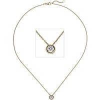 SIGO Collier Kette mit Anhänger 585 Gold Gelbgold 1 Diamant Brillant 0,50 ct. 45 cm von SIGO