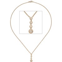 SIGO Collier Kette mit Anhänger 585 Gold Rotgold 4 Diamanten Brillanten 44 cm von SIGO