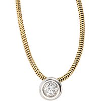 SIGO Collier Kette mit Anhänger 585 Gold bicolor 1 Diamant Brillant 42 cm Halskette von SIGO