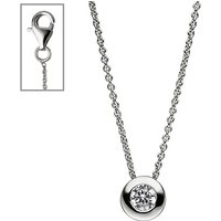 SIGO Collier Kette mit Anhänger rund 925 Sterling Silber 1 Zirkonia 42 cm Silberkette von SIGO