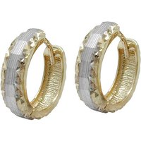 SIGO Creolen, bicolor diamantiert, Gold 375 von SIGO