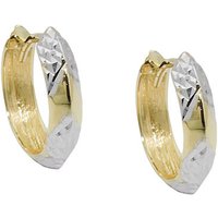 SIGO Creolen, bicolor diamantiert, Gold 375 von SIGO