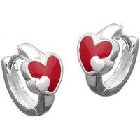 SIGO Creolen, mit Herz rot-farbig Silber 925 SIGO Creolen, mit Herz rot-farbig Silber 925 von SIGO