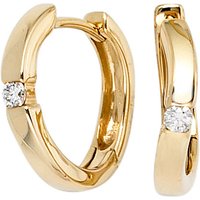 SIGO Creolen 585 Gold Gelbgold 2 Diamanten Brillanten 0,08ct. Ohrringe Goldcreolen von SIGO