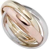 SIGO Damen Ring 3-reihig verschlungen 585 Gold tricolor dreifarbig Goldring von SIGO