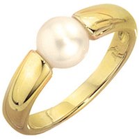 SIGO Damen Ring 333 Gold Gelbgold 1 Süßwasser Perle Goldring Perlenring von SIGO