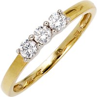 SIGO Damen Ring 333 Gold Gelbgold Weißgold bicolor 3 Zirkonia Goldring von SIGO