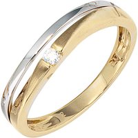 SIGO Damen Ring 333 Gold Gelbgold Weißgold mattiert 1 Zirkonia Goldring von SIGO