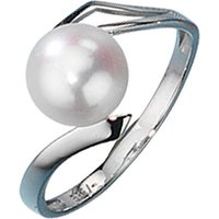 SIGO Damen Ring 333 Gold Weißgold 1 Süßwasser Perle Goldring Perlenring von SIGO
