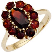 SIGO Damen Ring 375 Gold Gelbgold 11 Granate rot Goldring von SIGO