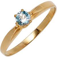 SIGO Damen Ring 585 Gold Gelbgold 1 Aquamarin hellblau blau Goldring von SIGO
