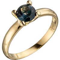 SIGO Damen Ring 585 Gold Gelbgold 1 Blautopas blau London Blue Goldring von SIGO
