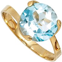 SIGO Damen Ring 585 Gold Gelbgold 1 Blautopas hellblau blau Goldring von SIGO