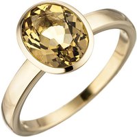 SIGO Damen Ring 585 Gold Gelbgold 1 Citrin gelb Goldring Citrinring von SIGO