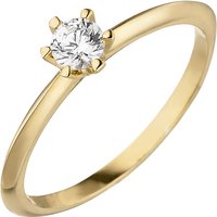 SIGO Damen Ring 585 Gold Gelbgold 1 Diamant Brillant 0,15 ct. Diamantring Solitär von SIGO