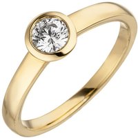 SIGO Damen Ring 585 Gold Gelbgold 1 Diamant Brillant 0,25 ct. Diamantring Solitär von SIGO