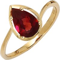 SIGO Damen Ring 585 Gold Gelbgold 1 Granat rot Goldring von SIGO