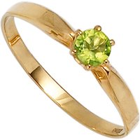 SIGO Damen Ring 585 Gold Gelbgold 1 Peridot grün Goldring von SIGO