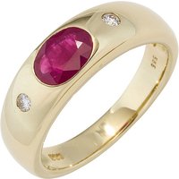 SIGO Damen Ring 585 Gold Gelbgold 1 Rubin rot 2 Diamanten Brillanten Goldring von SIGO