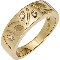 SIGO Damen Ring 585 Gold Gelbgold 3 Diamanten Brillanten 0,04ct. Goldring Diamantring von SIGO