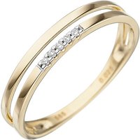 SIGO Damen Ring 585 Gold Gelbgold 5 Diamanten Brillanten Goldring Diamantring von SIGO