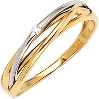 SIGO Damen Ring 585 Gold Gelbgold Weißgold bicolor 1 Diamant Brillant 0,02ct. von SIGO