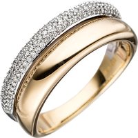 SIGO Damen Ring 585 Gold Gelbgold Weißgold bicolor 101 Diamanten Brillanten Goldring von SIGO