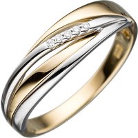 SIGO Damen Ring 585 Gold Gelbgold Weißgold bicolor 5 Diamanten Brillanten Goldring von SIGO