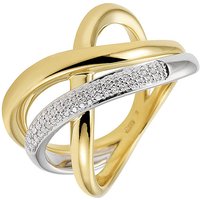 SIGO Damen Ring 585 Gold Gelbgold Weißgold bicolor 61 Diamanten Brillanten Goldring von SIGO