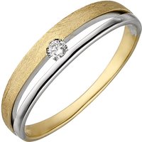 SIGO Damen Ring 585 Gold Gelbgold Weißgold bicolor eismatt 1 Diamant Brillant von SIGO