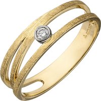 SIGO Damen Ring 585 Gold Gelbgold bicolor eismatt 1 Diamant Brillant Diamantring von SIGO