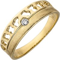 SIGO Damen Ring 585 Gold Gelbgold eismatt 1 Diamant Brillant 0,05ct. Diamantring von SIGO