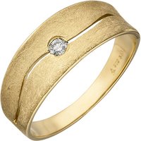 SIGO Damen Ring 585 Gold Gelbgold eismatt 1 Diamant Brillant 0,06ct. Diamantring von SIGO