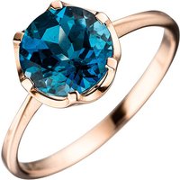 SIGO Damen Ring 585 Gold Rotgold 1 Blautopas blau London blue Goldring Rotgoldring von SIGO