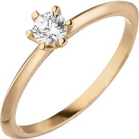 SIGO Damen Ring 585 Gold Rotgold 1 Diamant Brillant 0,15 ct. Diamantring Solitär von SIGO