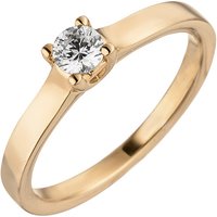 SIGO Damen Ring 585 Gold Rotgold 1 Diamant Brillant 0,15 ct. Diamantring Solitär von SIGO