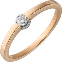 SIGO Damen Ring 585 Gold Rotgold 1 Diamant Brillant 0,15ct. Diamantring von SIGO