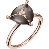 SIGO Damen Ring 585 Gold Rotgold 1 Monstein grau 6 Diamanten Brillanten Mondsteinring von SIGO