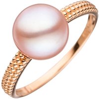 SIGO Damen Ring 585 Gold Rotgold 1 rosa Süßwasser Perle Goldring Perlenring von SIGO