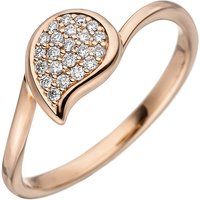 SIGO Damen Ring 585 Gold Rotgold 22 Diamanten Brillanten Diamantring Rotgoldring von SIGO