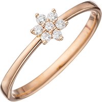 SIGO Damen Ring 585 Gold Rotgold 7 Diamanten Brillanten Diamantring Rotgoldring von SIGO