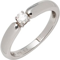 SIGO Damen Ring 585 Gold Weißgold 1 Diamant Brillant 0,16ct. Diamantring Weißgoldring von SIGO