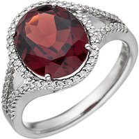 SIGO Damen Ring 585 Gold Weißgold 1 Granat rot 66 Diamanten Brillanten Granatring von SIGO