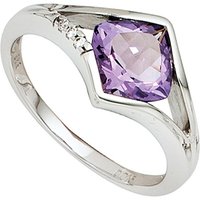 SIGO Damen Ring 585 Gold Weißgold 3 Diamanten Brillanten 1 Amethyst lila violett von SIGO