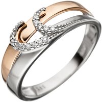 SIGO Damen Ring 585 Gold Weißgold Rotgold bicolor 13 Diamanten Brillanten Goldring von SIGO