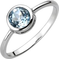 SIGO Damen Ring 925 Sterling Silber 1 Blautopas hellblau blau Silberring von SIGO