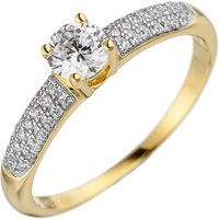 SIGO Damen Ring 925 Sterling Silber gold vergoldet mit Zirkonia von SIGO